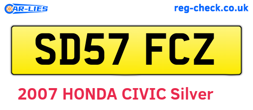 SD57FCZ are the vehicle registration plates.