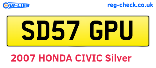 SD57GPU are the vehicle registration plates.