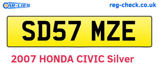 SD57MZE are the vehicle registration plates.
