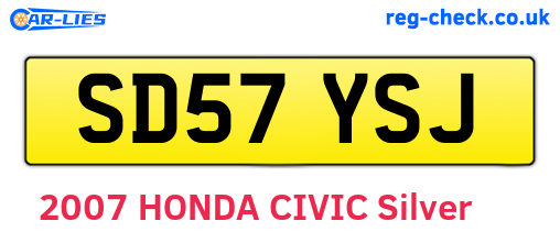SD57YSJ are the vehicle registration plates.