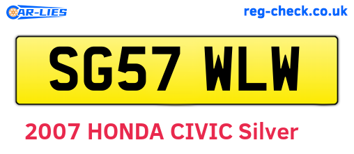SG57WLW are the vehicle registration plates.