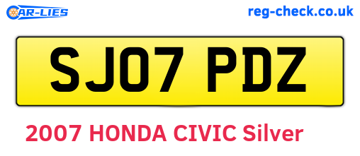 SJ07PDZ are the vehicle registration plates.