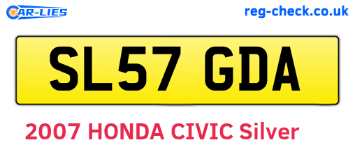 SL57GDA are the vehicle registration plates.