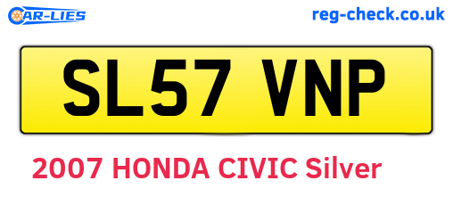SL57VNP are the vehicle registration plates.