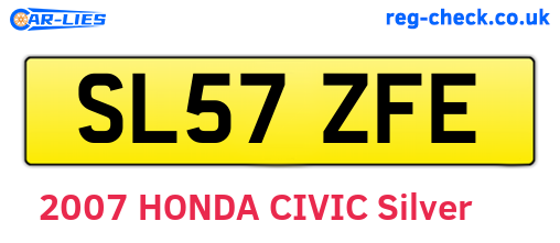 SL57ZFE are the vehicle registration plates.