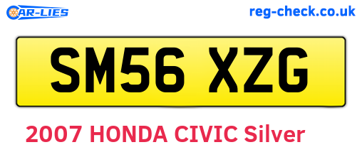SM56XZG are the vehicle registration plates.