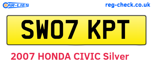 SW07KPT are the vehicle registration plates.