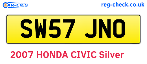 SW57JNO are the vehicle registration plates.