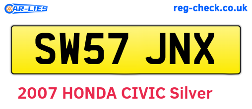 SW57JNX are the vehicle registration plates.