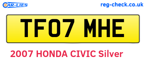 TF07MHE are the vehicle registration plates.