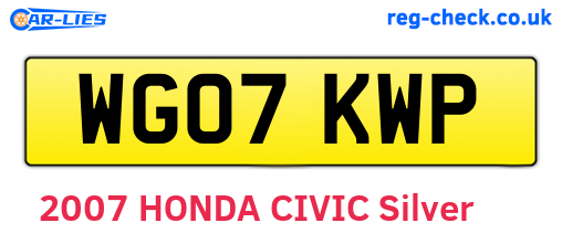 WG07KWP are the vehicle registration plates.