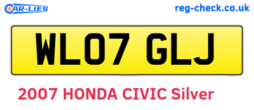 WL07GLJ are the vehicle registration plates.