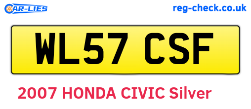 WL57CSF are the vehicle registration plates.