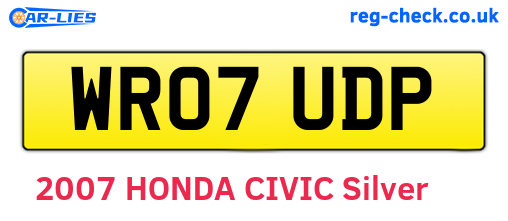 WR07UDP are the vehicle registration plates.