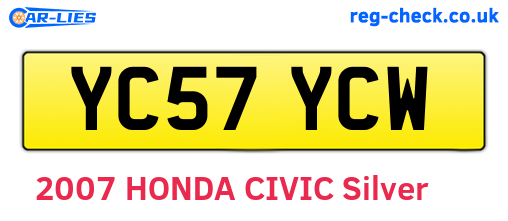 YC57YCW are the vehicle registration plates.