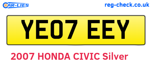 YE07EEY are the vehicle registration plates.