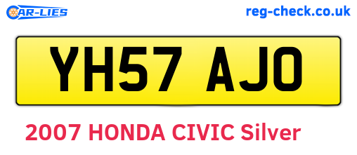 YH57AJO are the vehicle registration plates.