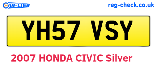 YH57VSY are the vehicle registration plates.