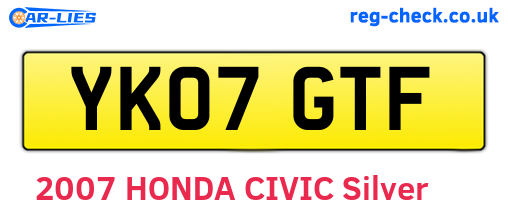 YK07GTF are the vehicle registration plates.