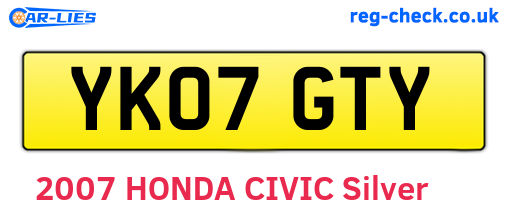 YK07GTY are the vehicle registration plates.
