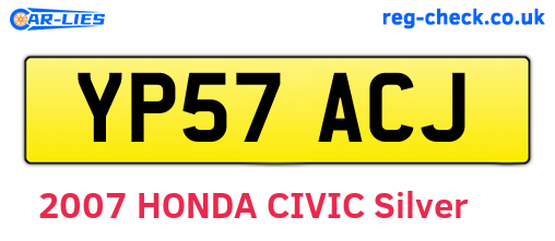 YP57ACJ are the vehicle registration plates.