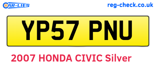 YP57PNU are the vehicle registration plates.