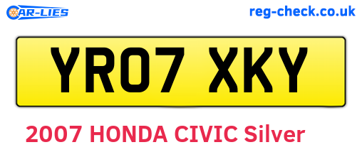 YR07XKY are the vehicle registration plates.