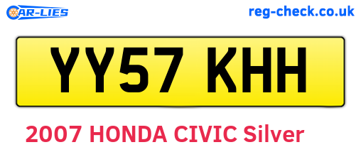 YY57KHH are the vehicle registration plates.