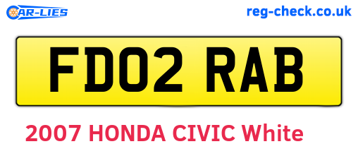 FD02RAB are the vehicle registration plates.