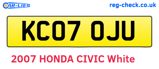 KC07OJU are the vehicle registration plates.