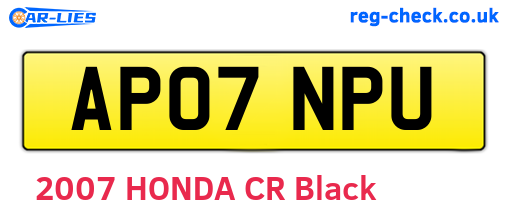 AP07NPU are the vehicle registration plates.