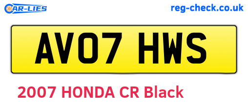 AV07HWS are the vehicle registration plates.