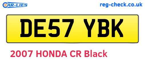 DE57YBK are the vehicle registration plates.