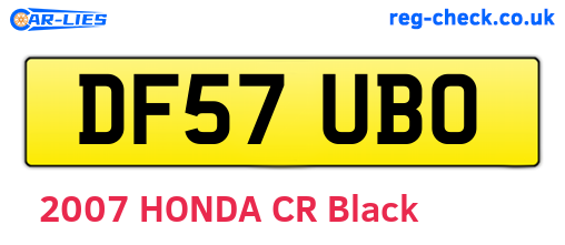 DF57UBO are the vehicle registration plates.