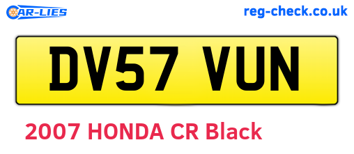 DV57VUN are the vehicle registration plates.
