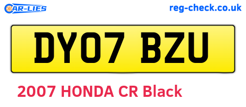 DY07BZU are the vehicle registration plates.
