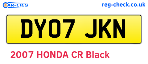 DY07JKN are the vehicle registration plates.