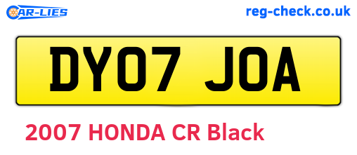 DY07JOA are the vehicle registration plates.