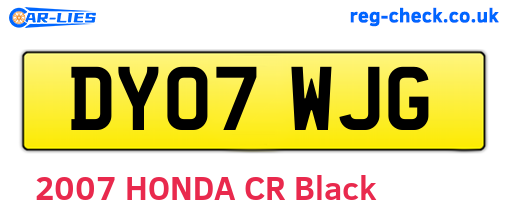 DY07WJG are the vehicle registration plates.
