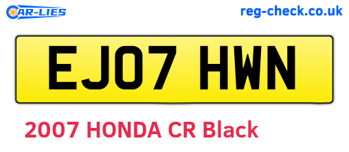 EJ07HWN are the vehicle registration plates.