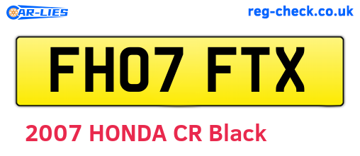 FH07FTX are the vehicle registration plates.