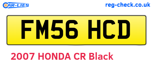 FM56HCD are the vehicle registration plates.