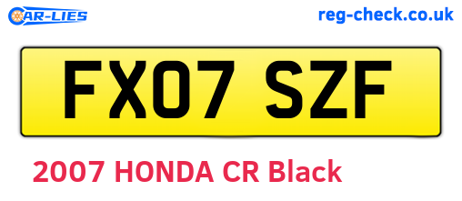 FX07SZF are the vehicle registration plates.