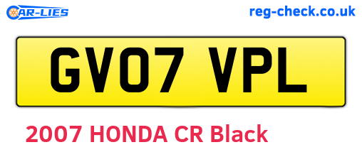 GV07VPL are the vehicle registration plates.