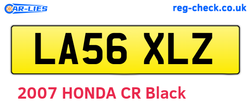 LA56XLZ are the vehicle registration plates.