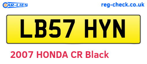 LB57HYN are the vehicle registration plates.