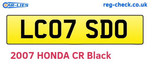 LC07SDO are the vehicle registration plates.