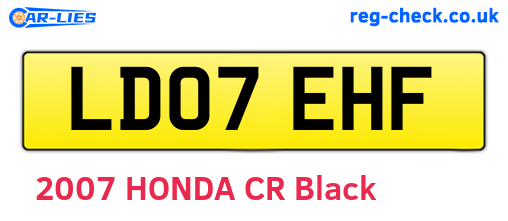 LD07EHF are the vehicle registration plates.