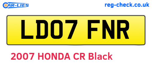 LD07FNR are the vehicle registration plates.
