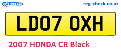 LD07OXH are the vehicle registration plates.